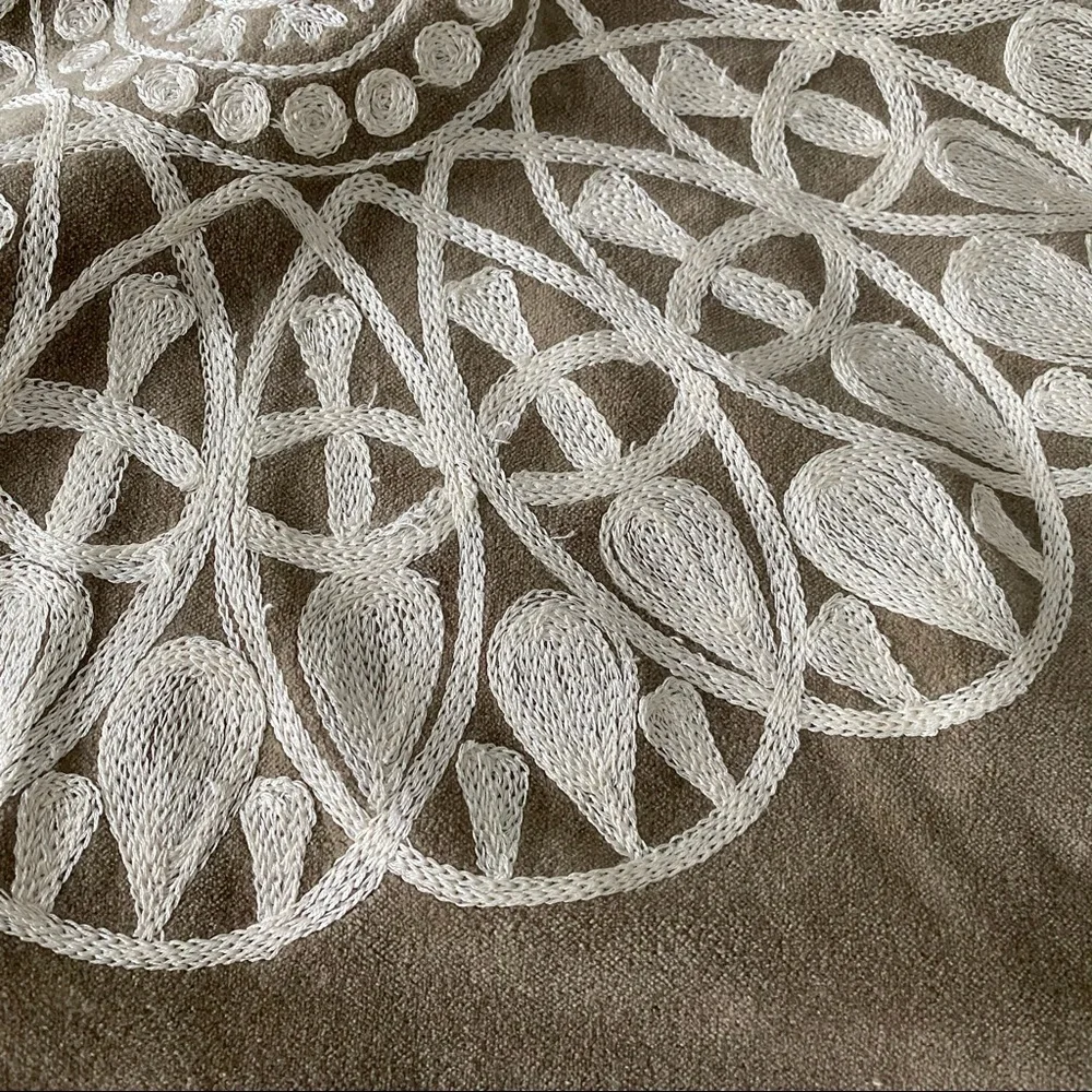Crate&Barrel Embroidered velvet pillow sham